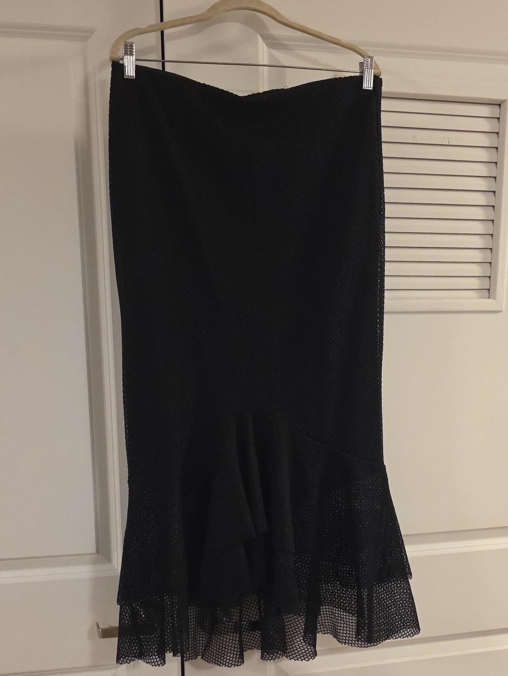 Zara Black Maxi Mesh-Trumpet Skirt